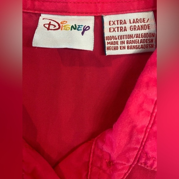 DISNEY Vintage Y2K Tigger Sleeveless Button Up Pink XL 100% Cotton - Picture 7 of 12